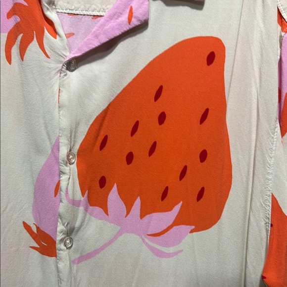 No Boundaries Pink and Orange Casual Button Down Shirt - Picture 4 of 5